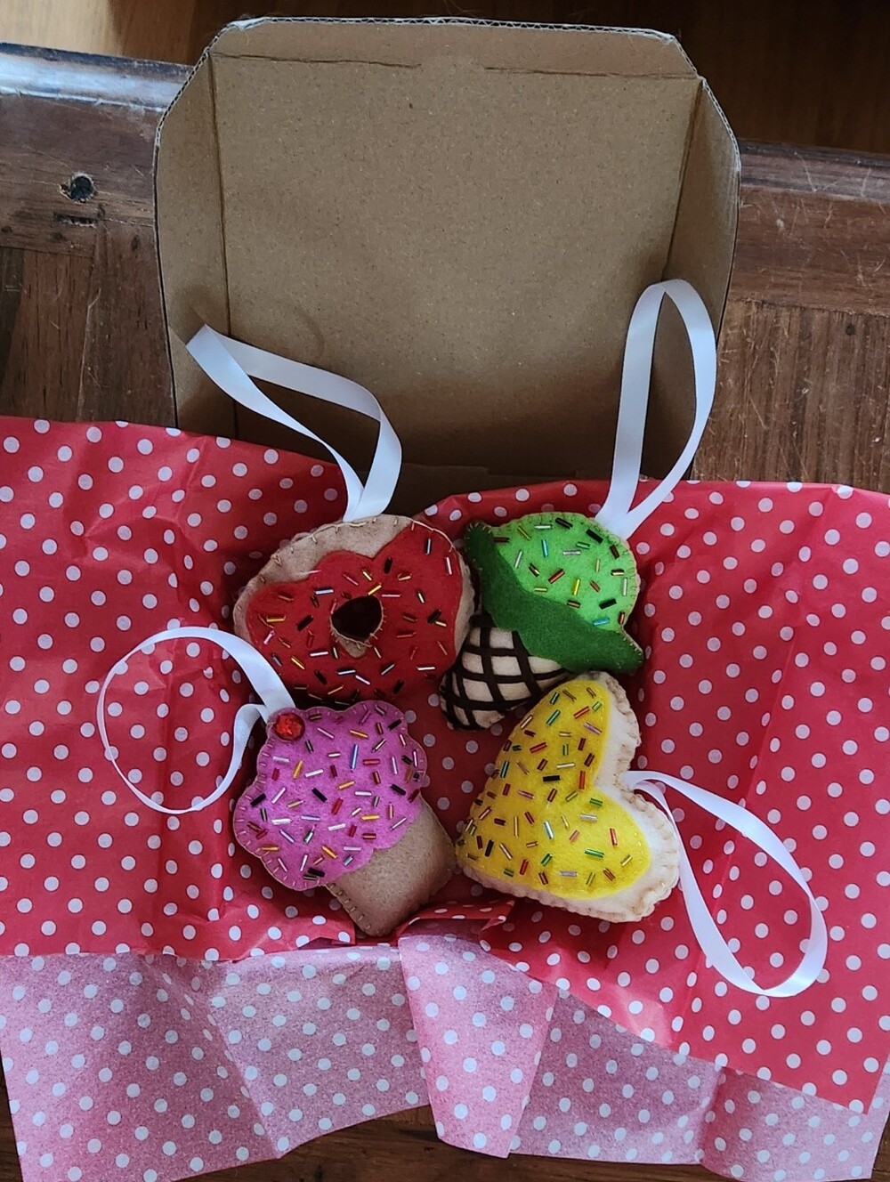 Handmade Sweet Desert Felt Ornaments Set (Pack Of 4)